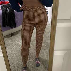 Rust colored gingham Checkered women’s vintage retro pants
